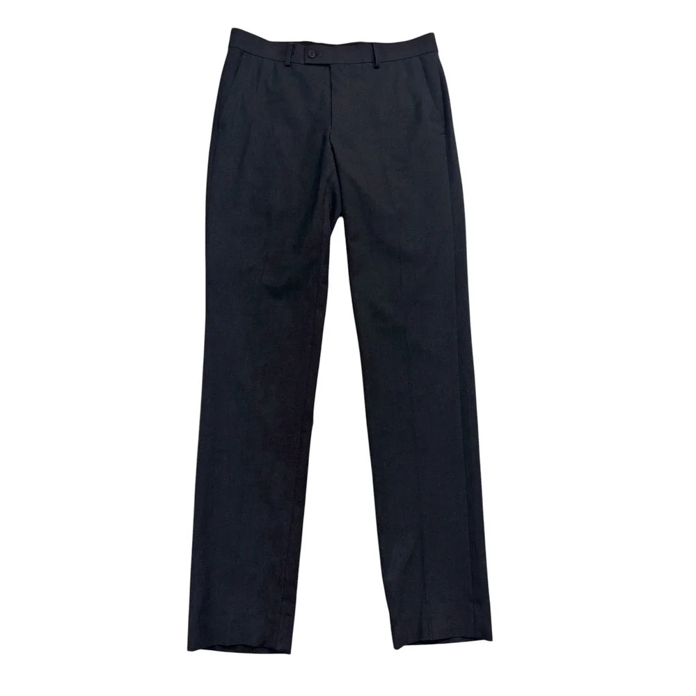 Egara 42L 32x34 Charcoal 2pc Pant Suit Slim Fit Modern Two Button Mens Stretch